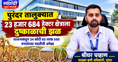 पुरंदर तालुक्यात 23 हजार  684 हेक्टर क्षेत्राला दुष्काळाचा फटका; शासनाकडून 34 कोटींच्या मदतीची अपेक्षा – श्रीधर चव्हाण तालुका कृषी अधिकारी पुरंदर